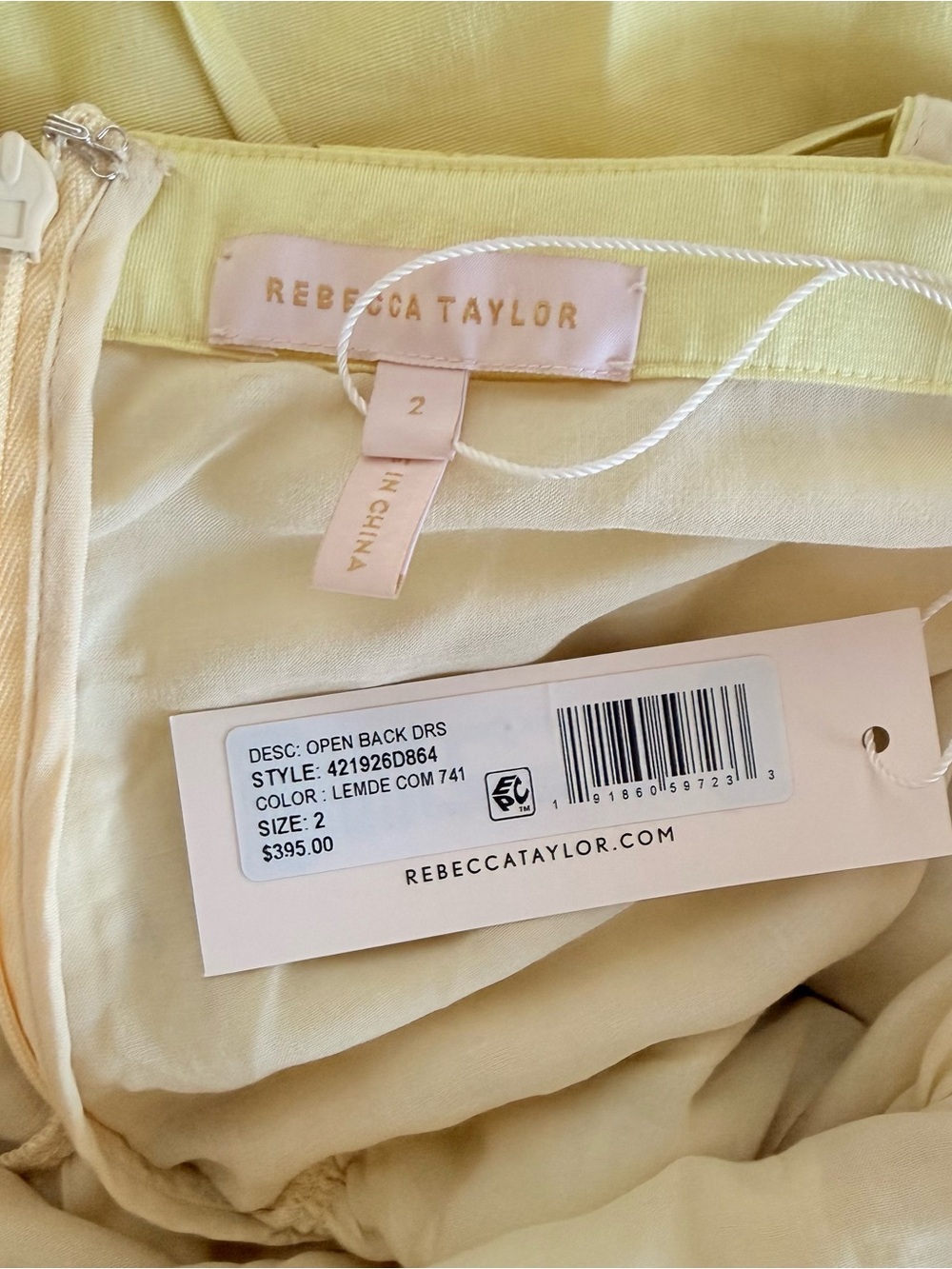 NWT Rebecca Taylor Positano Dress - Lemonade - Picture 8 of 10